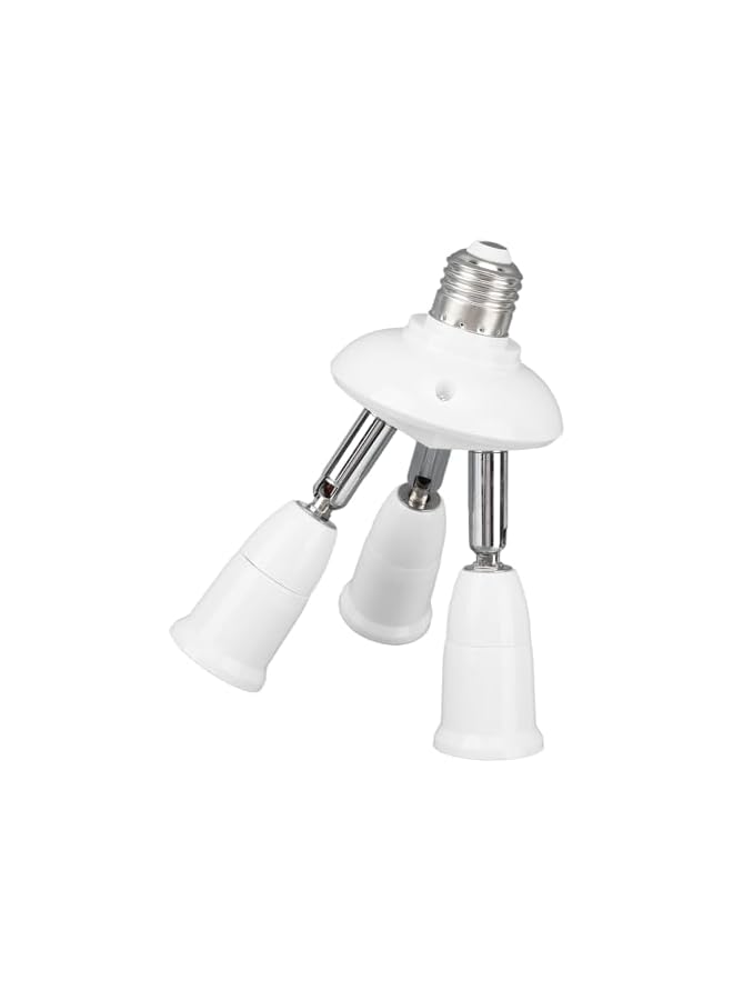 Light Bulb Socket Adapter Splitter, 3 in 1 85‑265V Light Socket Splitter Adapter 180 Degree Bendable E26 E27 for Meeting Rooms