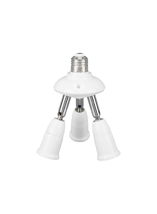 Light Bulb Socket Adapter Splitter, 3 in 1 85‑265V Light Socket Splitter Adapter 180 Degree Bendable E26 E27 for Meeting Rooms