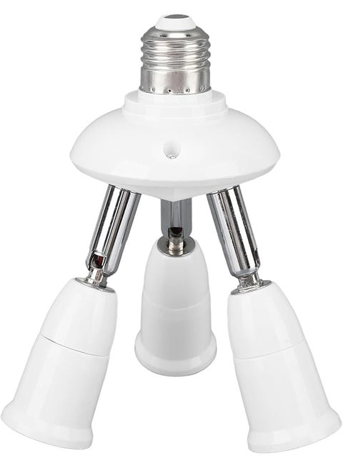 Light Bulb Socket Adapter Splitter, 3 in 1 85‑265V Light Socket Splitter Adapter 180 Degree Bendable E26 E27 for Meeting Rooms