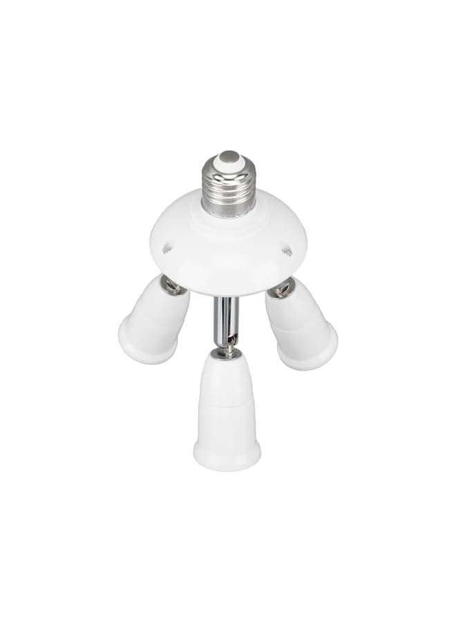 Light Bulb Socket Adapter Splitter, 3 in 1 85‑265V Light Socket Splitter Adapter 180 Degree Bendable E26 E27 for Meeting Rooms