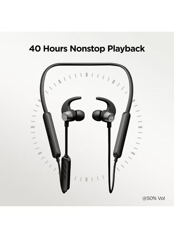 Rockerz 255 Pro+ Bluetooth In-Ear Neckband with Up to 60 Hours Playback, ASAP Charge, IPX7, Dual Pairing, Bluetooth v5.2, Active Black - Image 2