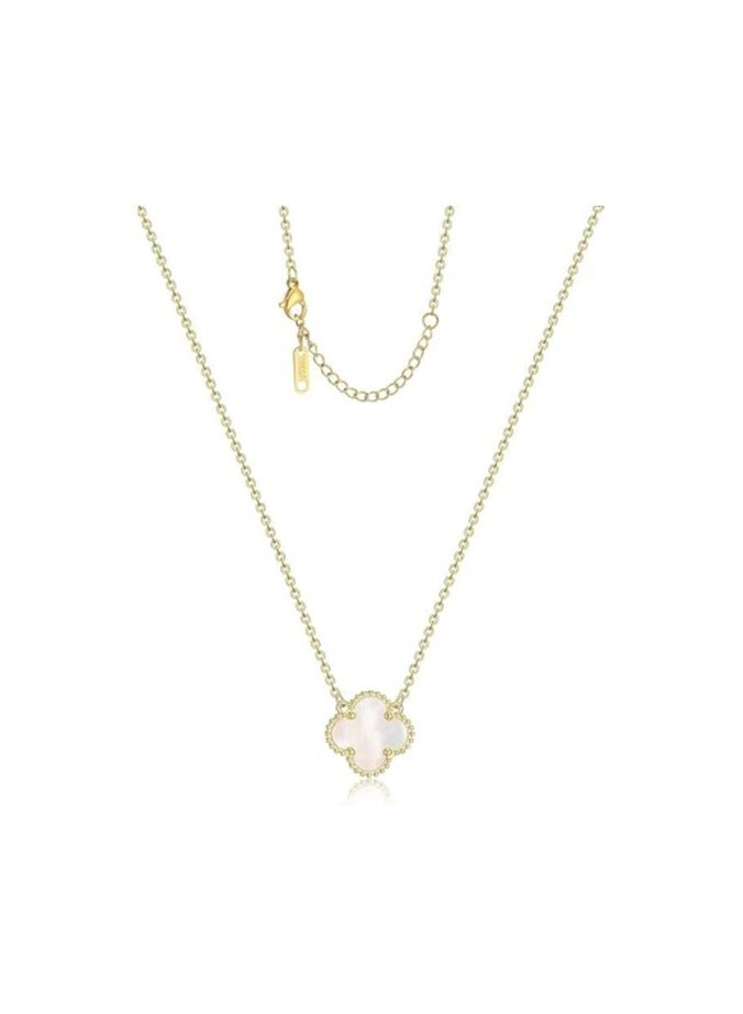 Fayrouz Jewellery Clover Pendant Necklace for Women, 18K Gold Plated Stainless Steel, Four Leaf Clover Necklace, Simple Design - Image 1
