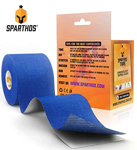 Sparthos Kinesiology Tape Incredible Support for Athletic Sports and Recovery Free Kinesio Taping Guide Rock Scar Therapist Kinesiotex Kinesiologytape Uncut Navy Blue - Image 5