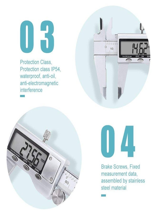 Louisware Digital Caliper Measuring Tool, Stainless Steel Vernier Caliper Digital Micrometer with Large LCD Screen, 6 Inch Caliper Tool for DIY/Household, Auto-Off Feature, Inch and Millimeter Conversion - Image 4