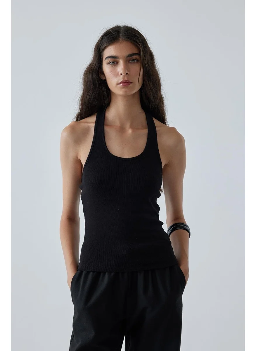 سود كوليكشن Black Luna Halter Neck Bodysuit
