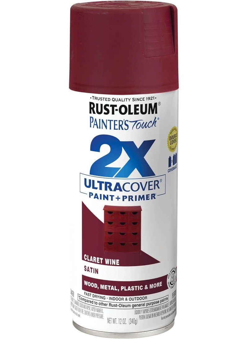 رست أوليوم طلاء بخاخ Painter's Touch 2X Ultra Cover 340 G بلون النبيذ اللامع Claret - Image 1