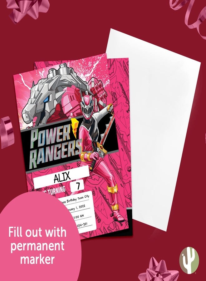 ديزرت كاكتوس بطاقات دعوة عيد ميلاد سعيد بتصميم صبار الصحراء من باور رينجرز، 10 بطاقات مع أظرف، لحفلات الأولاد والبنات والأطفال (النمط H) - Image 5