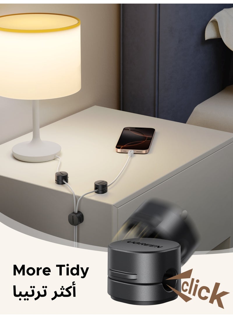 يو جرين 6 Pack Cable Organizer, Super Strong Magnetic Attraction, Tidy Management Flexible and Easy to Use, Cord Organizer for Wall, Desk, Car, Office; Wire Keeper for Computer Cable, Power, TV Cord - Image 3