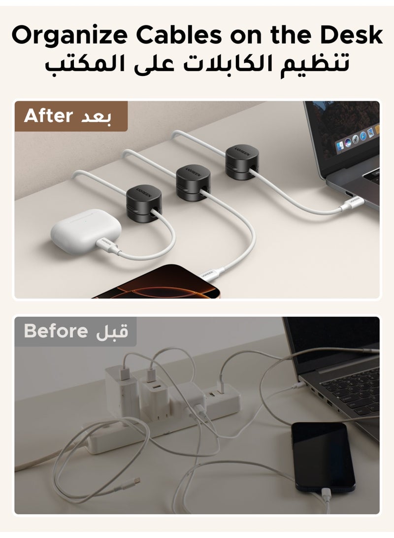 يو جرين 6 Pack Cable Organizer, Super Strong Magnetic Attraction, Tidy Management Flexible and Easy to Use, Cord Organizer for Wall, Desk, Car, Office; Wire Keeper for Computer Cable, Power, TV Cord - Image 5