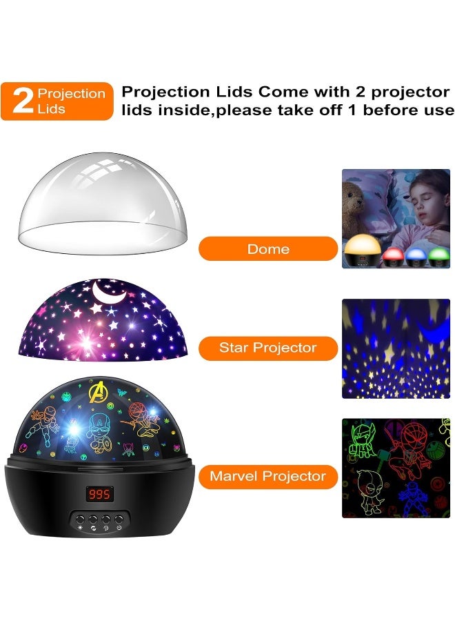 MOKOQI MOKOQI Kid Light Projector Superhero Toys for Boys 5-7 Avengers Night Light Projector with Timer for Kids Room, 360 Degree Rotation Toddler Nightlights with Spiderman Figurine Lamps and Star Projector  - Image 5