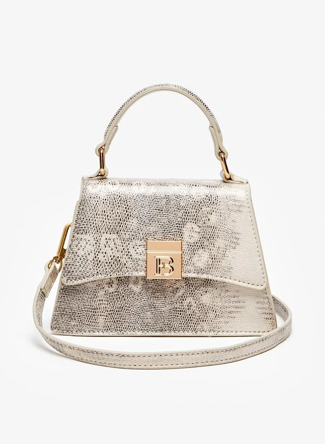 Flora Bella By Shoexpress Solid Satchel Bag with Handle and Magnetic Closure