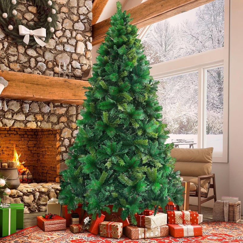 Whimsy World Whimsy World Pine Artificial Christmas Tree for IndoorOutdoor Decorations 7 Feet