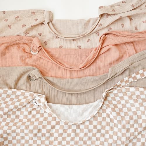 MairMore Muslin Nursing Covers for Breastfeeding, Privacy Breast Feeding Cover with Arch Neckline for Mom and Baby, Breathable 100% Cotton Nursing Apron Multi-use Stroller Cover - Image 5