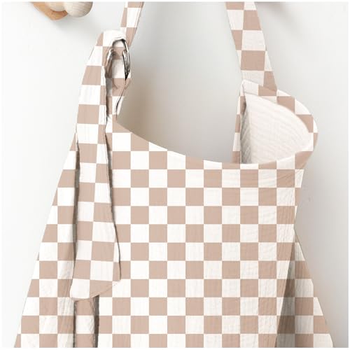 MairMore Muslin Nursing Covers for Breastfeeding, Privacy Breast Feeding Cover with Arch Neckline for Mom and Baby, Breathable 100% Cotton Nursing Apron Multi-use Stroller Cover - Image 1