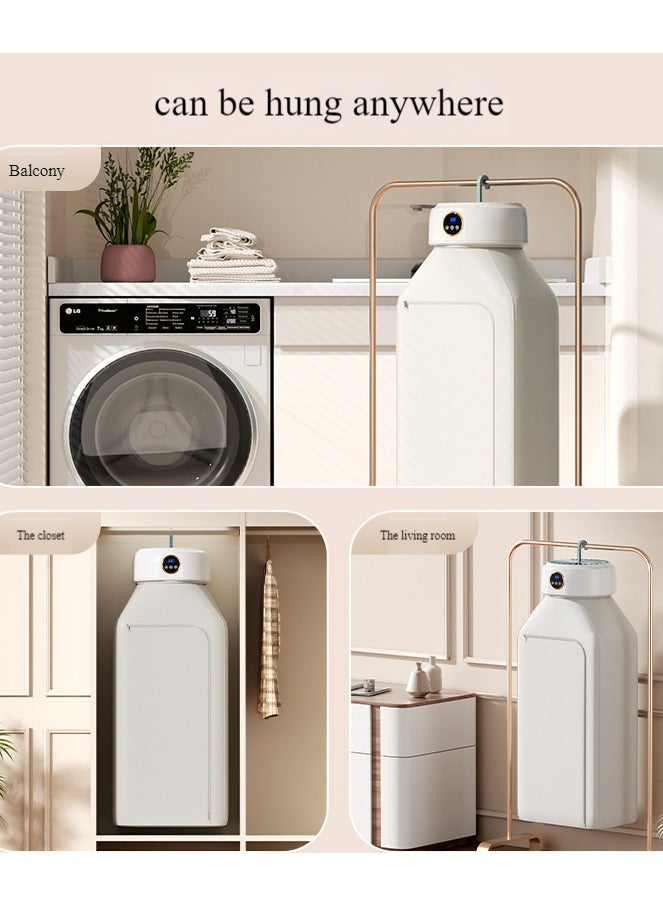 600W Folded Electric Clothes Dryer With Remote Smart Drying Rack Hang Dryer Machine Portable Travel Warm Air Dryer With Timing 220V Digital Display - Image 4