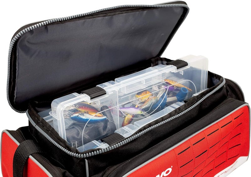 PLANO Weekend Series 3700 Deluxe Tackle Case, Large, Red Fabric, Includes 2 3700 Stowaway Utility Storage Boxes, Soft Fishing Tackle Bag, Premium Storage - Image 4