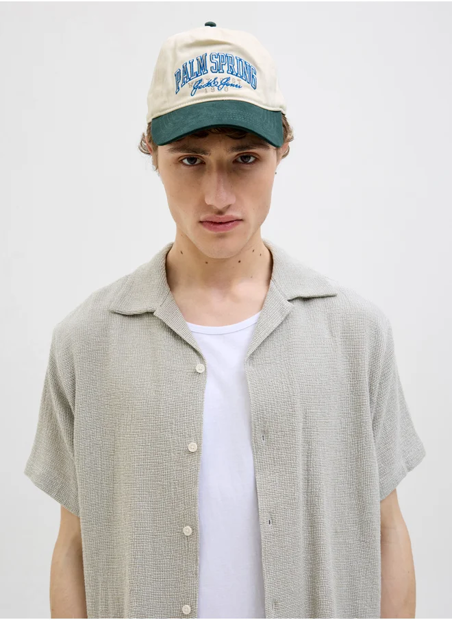 جاك اند جونز Embroidered Slogan Cap