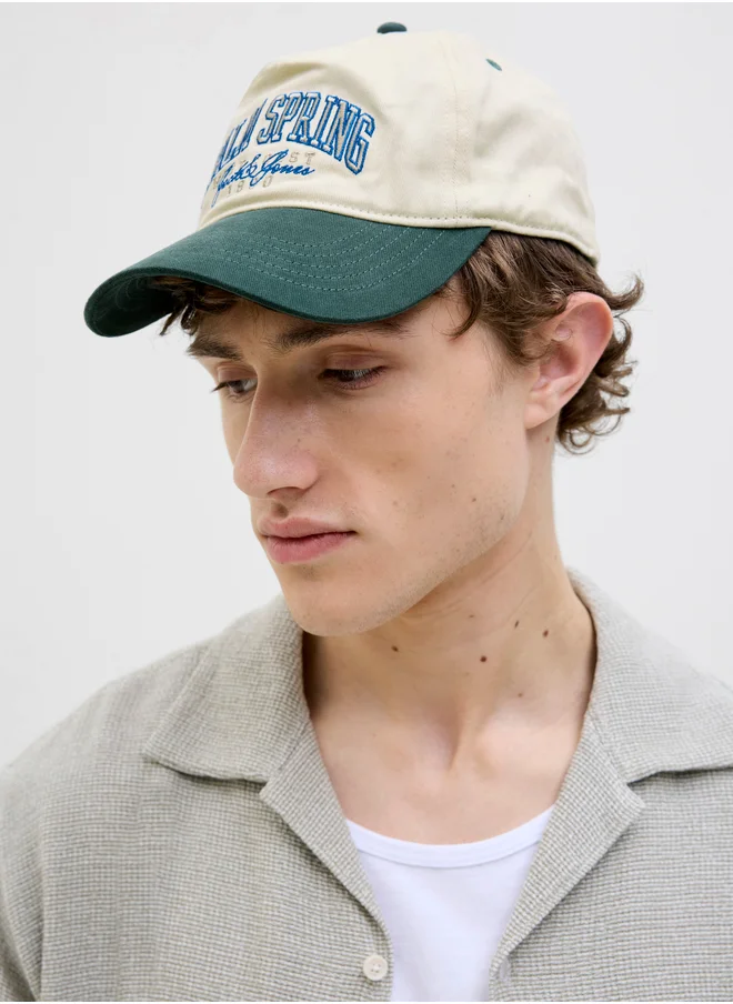جاك اند جونز Embroidered Slogan Cap