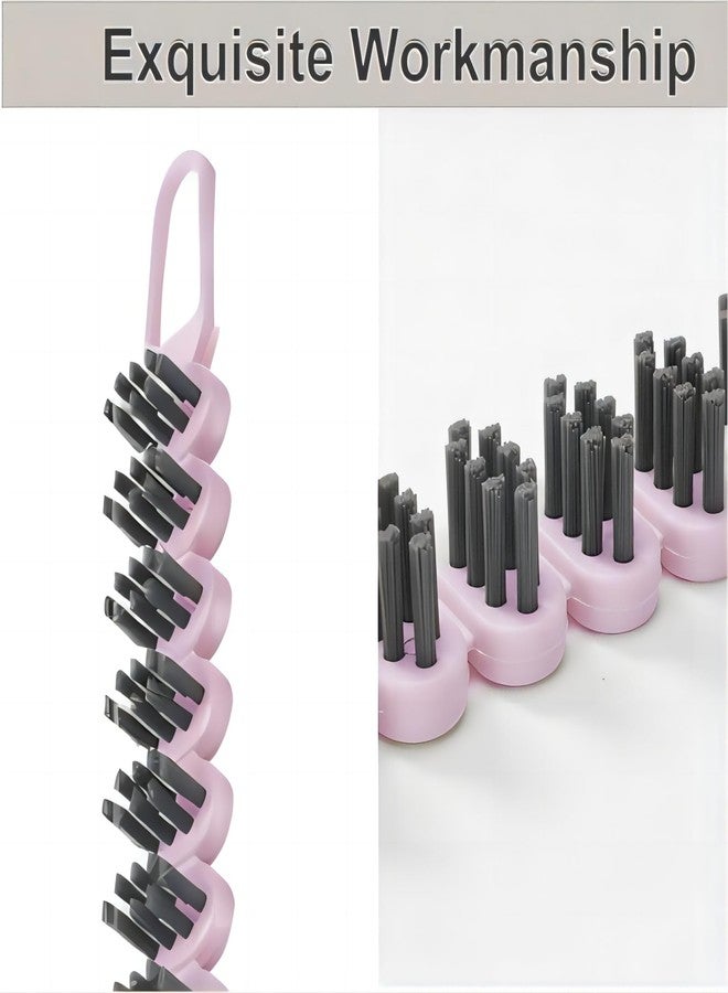 POPGIO Crevice Cleaning Brush Hard Bristle Grout Brush Scrub Brush Toilet Brush Cleaning Tools Cleaning Supplies for Household Use Bathroom Kitchen 3 Pcs (Black&Pink) - Image 3