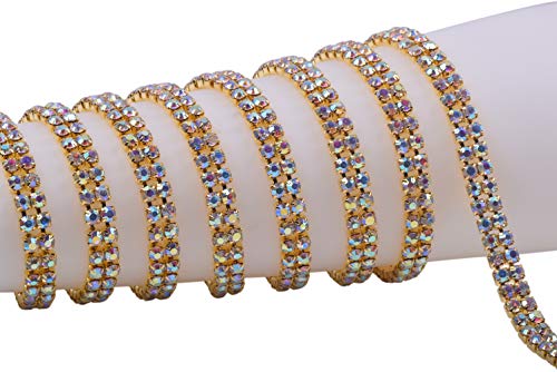KAOYOO 2 Rows 2 Yards Crystal Rhinestone Close Chain Trim for Sewing CraftDIY Decoration40mm016 - Image 1