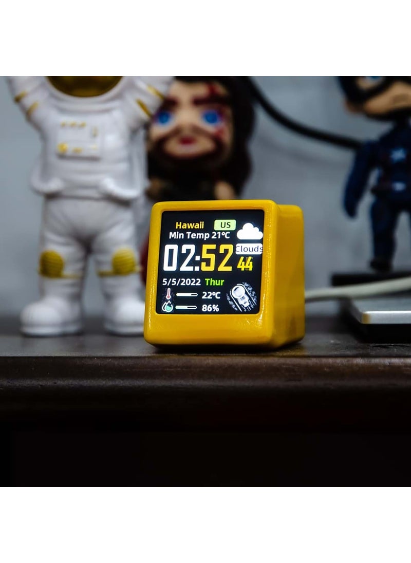 Hymark Smart Mini Weather Station 1.54 Inch LED LCD 28X28MM Digital Display Wifi Clock Temperature Humidity  - Image 1