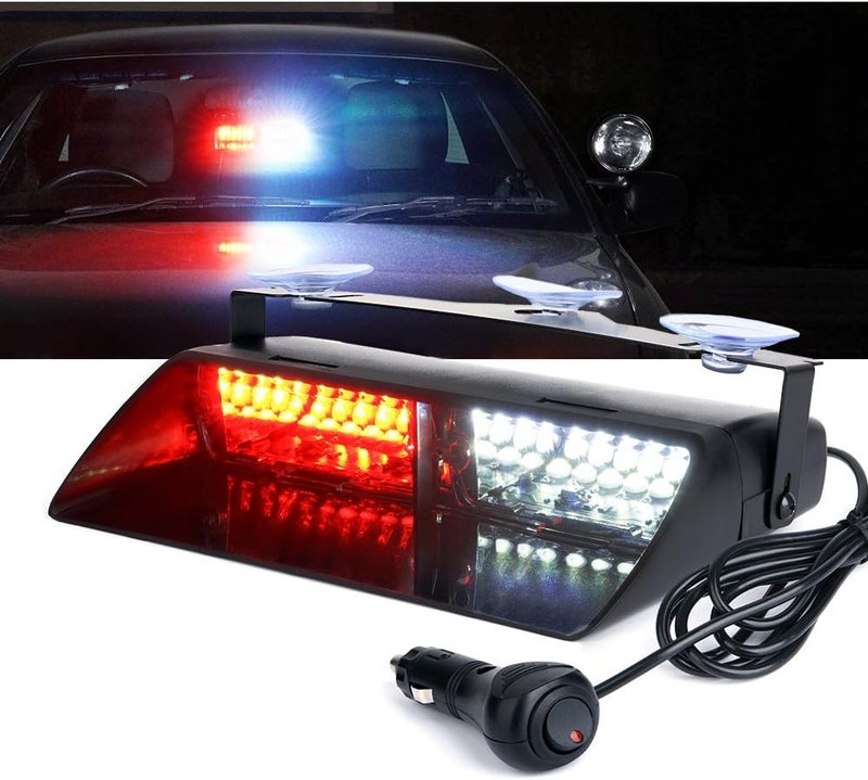 Xprite White Red LED Emergency Dash Strobe Light - Image 1