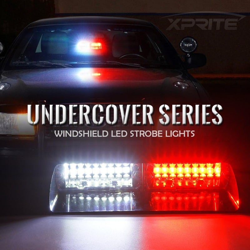 Xprite White Red LED Emergency Dash Strobe Light - Image 2