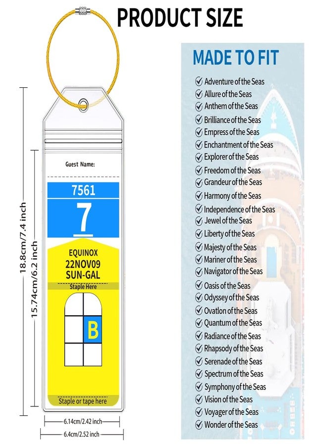 XIANGXING Caribbean Luggage Tags, Zip Seal Clear Cruise Luggage Tag Holder with Steel Loops for Caribbean & Celebrity Cruise Essentials (2 Lanyard + 4 Holders) - Image 2