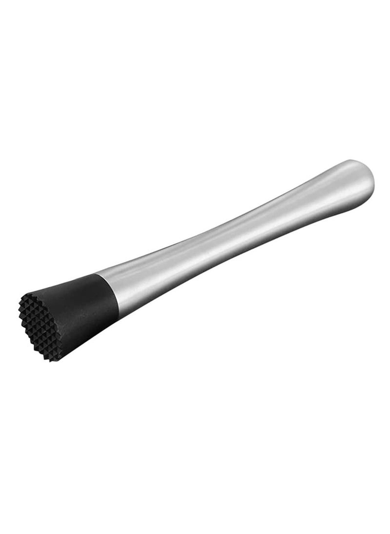 Generic Stainless Steel Cocktail Muddler Silver/Black 20cm  - Image 1