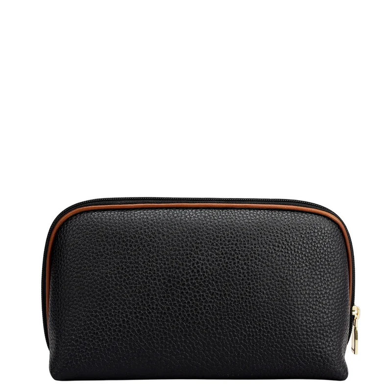 Da Milano black Wax Leather Multi Pouch - Black  | Best Price UAE