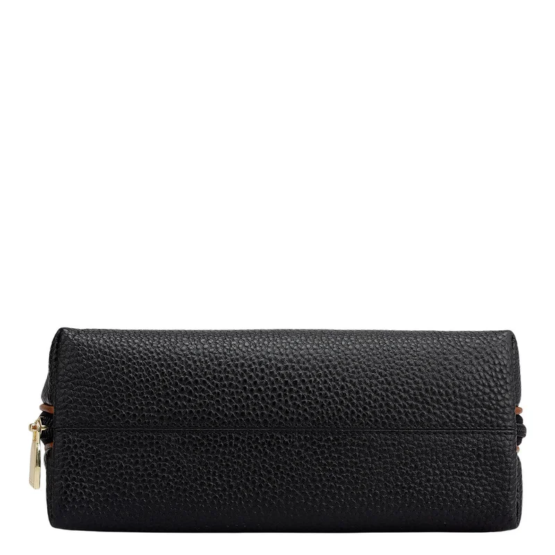 Da Milano black Wax Leather Multi Pouch - Black  | Best Price UAE