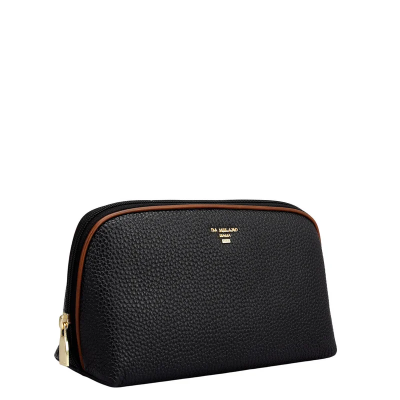 Da Milano black Wax Leather Multi Pouch - Black  | Best Price UAE