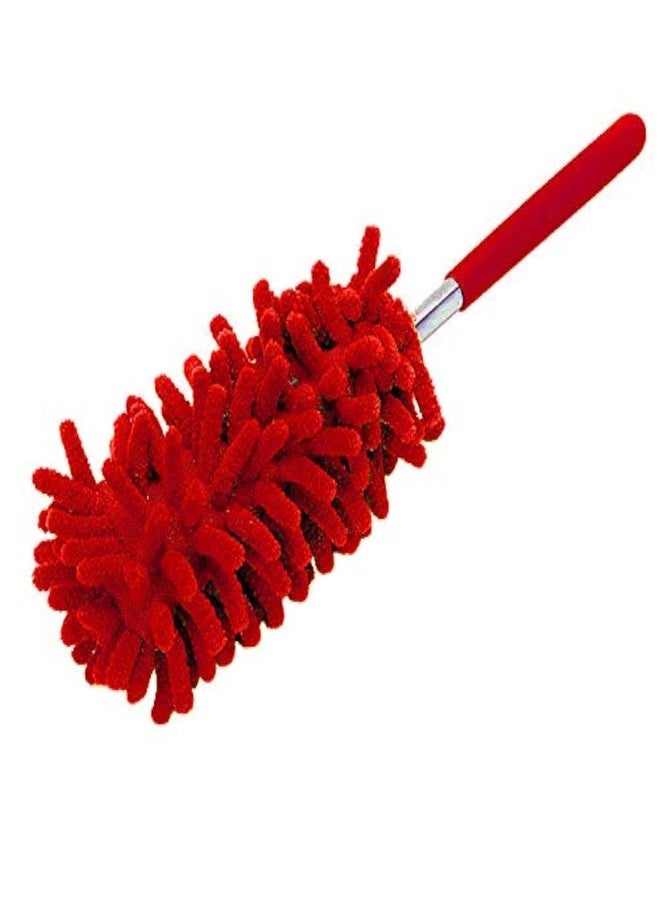 SEIWEI Microfiber Mini Duster Cleaning Brush Dust Cleaner Hand Duster Extendable Handle Soft Fans for Indoor Home Ceiling Cleaning (Red) - Image 1