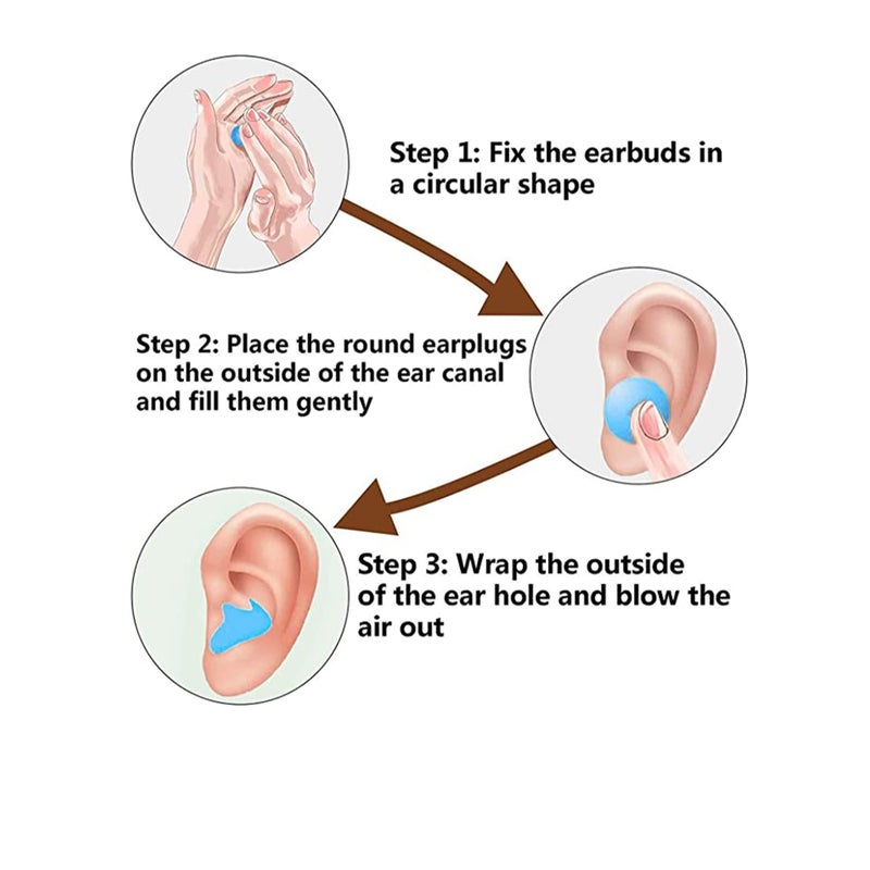 SOLARAE سدادات أذن للنوم، سدادات أذن سيليكون، سدادات أذن للنوم مع حماية من الضوضاء عالية الديسيبل، سدادات أذن مقاومة للماء للنوم والتعلم والسباحة وإلغاء الضوضاء - Image 3