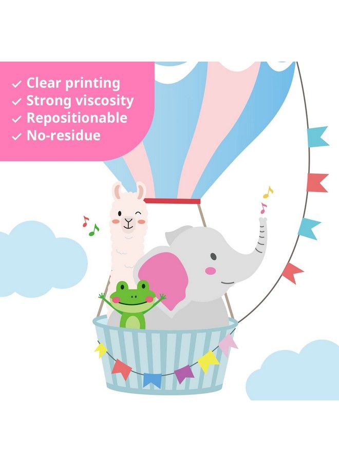 Decowall Bs104 Hot Air Balloons Wall Decals Animal Clouds Stickers For Kids Bedroom Nursery Playroom Living Room Removable Art Decor Decoration - Image 5