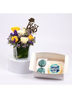 Best Dad Fresh Flowers Bento Cake Cupcakes