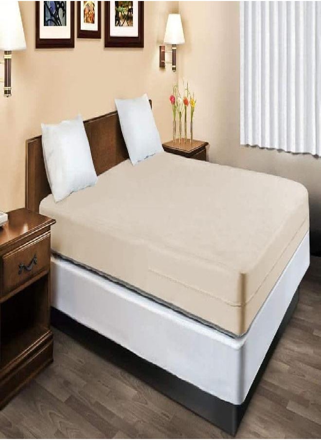 Gilbins 100% Natural Cotton Fleetwood Cotton Mattress Cover, Zips Around The Mattress 