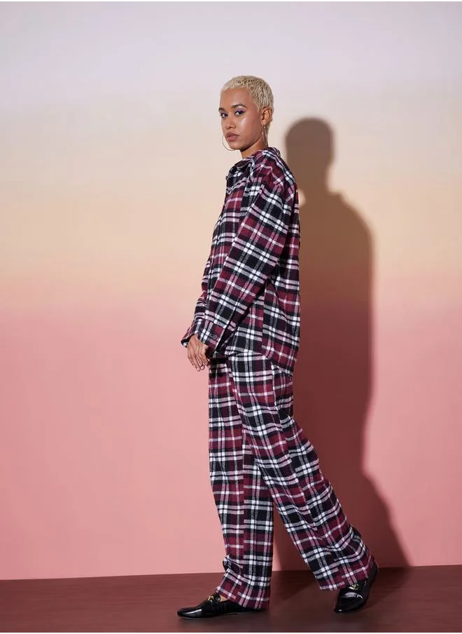ساسافراس Checked Long Sleeve Shirt & Pants Co-Ords by Styli
