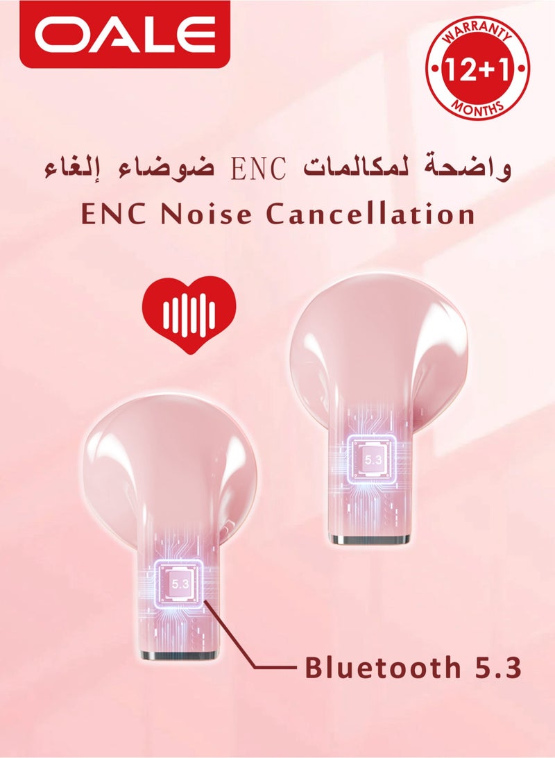 OALE iFree 10 TWS Earbuds, 30H Playtime, ENC Noise Cancellation, Touch Sensor Control, Unique Design, Bluetooth 5.3, Type-C Charging Case - Image 3