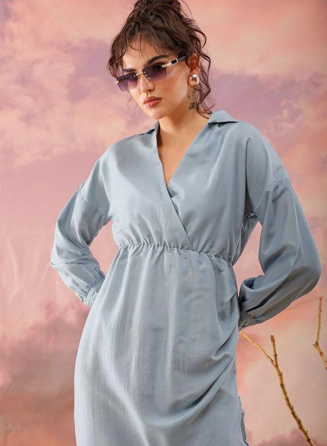 Freehand  Women Regular Fit Casual Solid Wrap Dress for Women | Best Price UAE