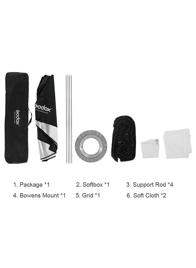 Godox 12"x 47" 30x120cm Honeycomb Grid Rectangular Softbox for Photo Strobe Studio Flash Softbox Bowens Mount - Image 2