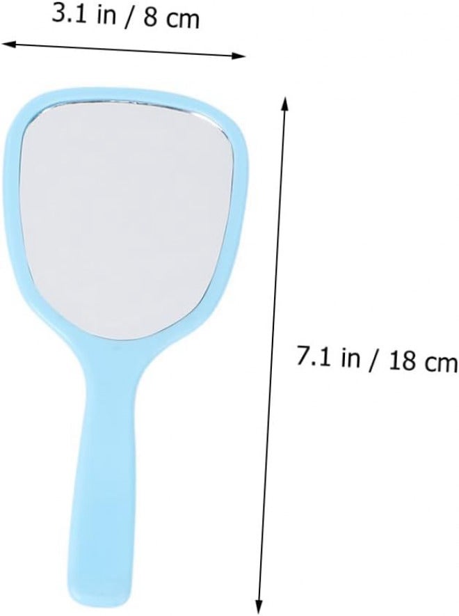 8pcs Handheld Pocket Mirrors Candy Colors Single-Sided Makeup Mirrors Portable Mini Cosmetic for Women Travel in Green Purple Pink Sky Blue - Image 2