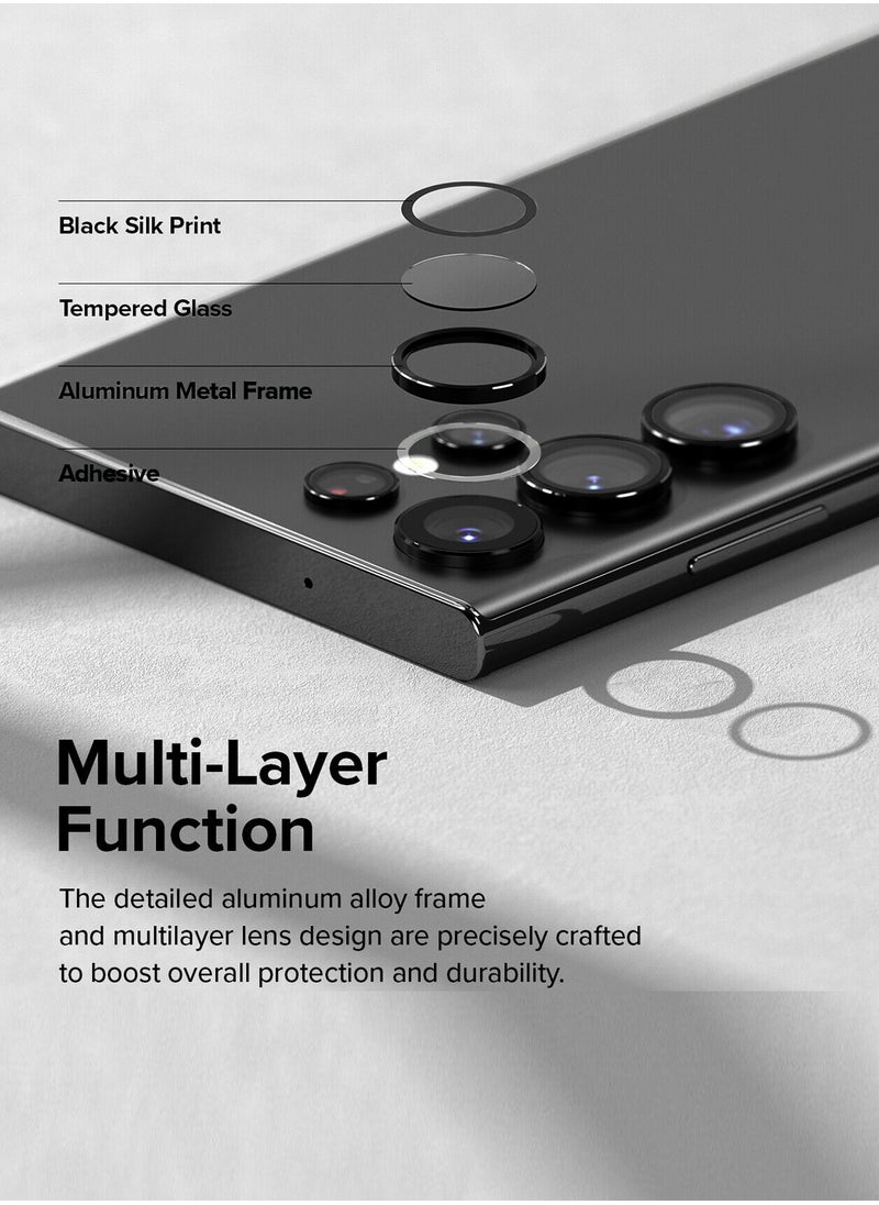 Wtech - Samsung Galaxy S24 Ultra 5G 2024 Premium Camera Lens Film Protector Shield (MLHICR) - Clear/Black - Image 1