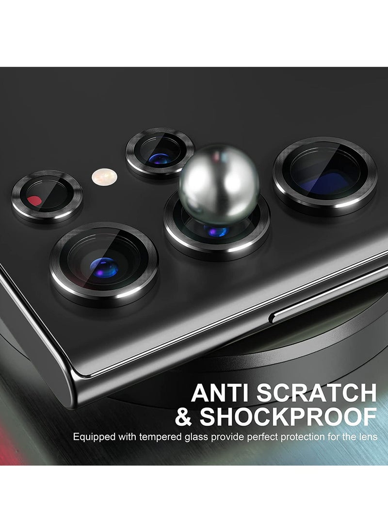 Wtech - Samsung Galaxy S24 Ultra 5G 2024 Premium Camera Lens Film Protector Shield (MLHICR) - Clear/Black - Image 1