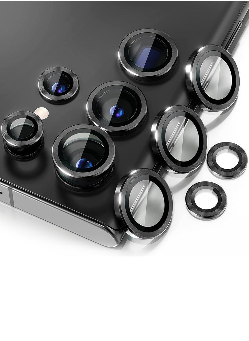 Wtech - Samsung Galaxy S24 Ultra 5G 2024 Premium Camera Lens Film Protector Shield (MLHICR) - Clear/Black - Image 1