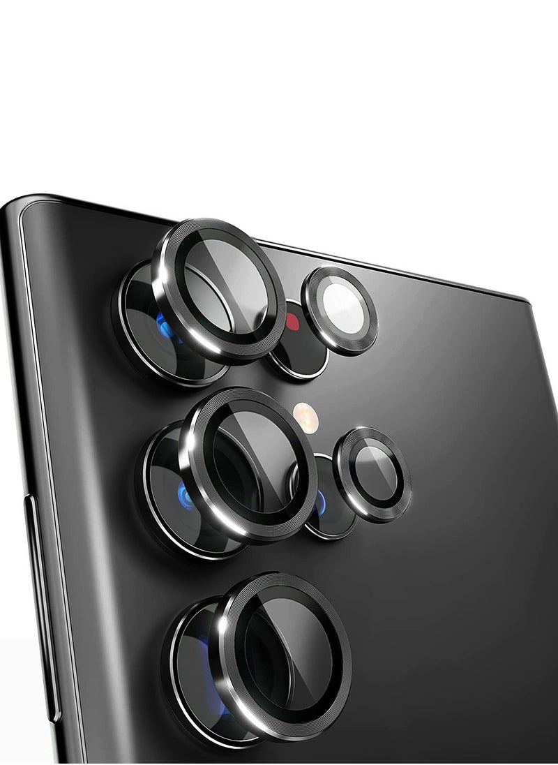 Wtech - Samsung Galaxy S24 Ultra 5G 2024 Premium Camera Lens Film Protector Shield (MLHICR) - Clear/Black - Image 1