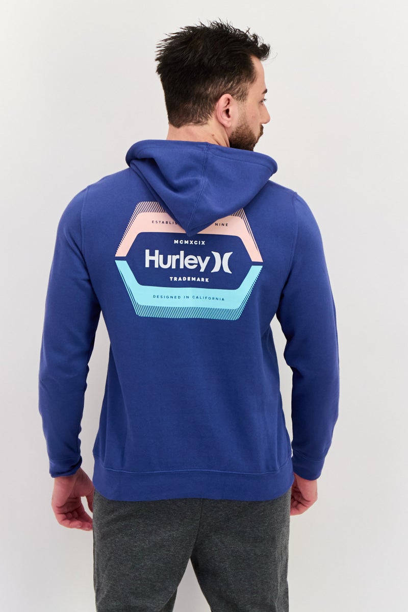 Hurley Men Sportswear Fit Long Sleeve Outdoor Hoodies, Blue  - Image 3