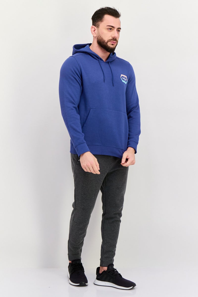 Hurley Men Sportswear Fit Long Sleeve Outdoor Hoodies, Blue  - Image 4