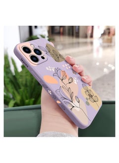 Generic iPhone 12 Pro Max Case Flower Butterfly Cute Astronaut Design Phone Cover Soft Microfiber Lining Slim Liquid Silicone 12 Pro Max Case-Light Purple 2  - Image 3
