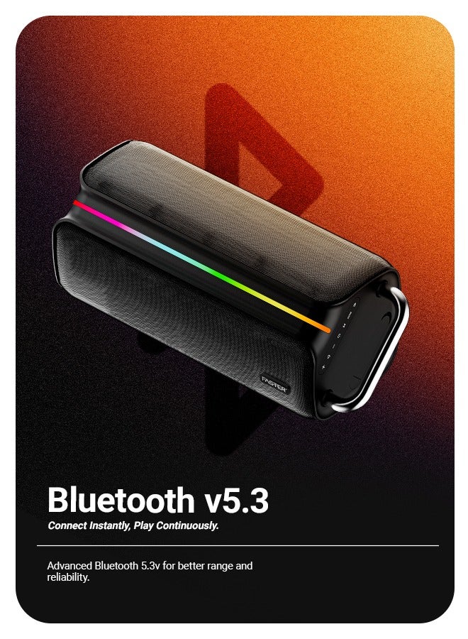 Faster X400 Wireless Speaker 110W- Portable Bluetooth Party Speaker with Wireless Mic-Advanced Bluetooth 5.3 TWS Mode USB RGB Lights Bass Adjustment MP3 Player- 7Hrs Playtime 4.75 Inches Dual Woofers Fast Charging Multifunctional Buttons Solid Metal Handle Home Party Camping Outdoor Travel Beach Pool Work and Relaxation Gifts for All - Image 4